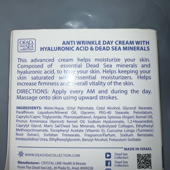 Dead Sea Minerals & Hyaluronic Acid Anti-Wrinkle 1.69oz NIB - Picture 3 of 3